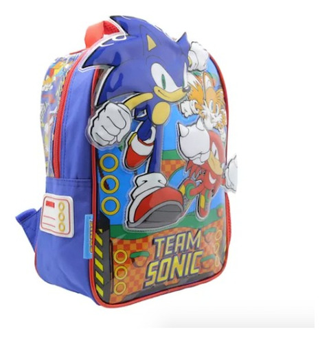 Mochila Espalda Sonic 12 P Infantil Jardín Original 114 Sega