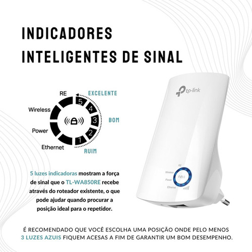 Amplificador Expansor De Sinal Wi-fi Tp-link Wa850re 300mbps