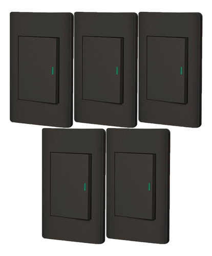 Kit De 5 Apagadores Sencillos Color Negro