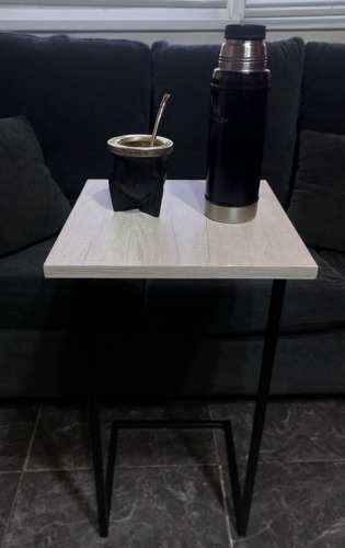 Imagen 4 de 5 de Mesa Arrime Auxiliar Sillón Hierro Madera
