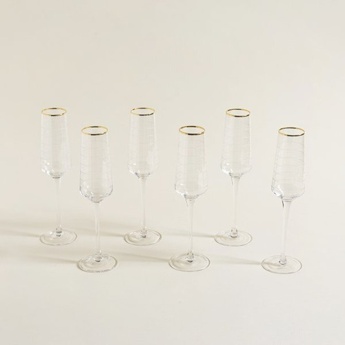 Set X6 Copas De Champagne Olivia Cuadrille 250 Ml