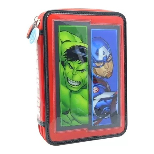 Cartuchera Canopla 2 Pisos Marvel Avengers Cresko Con Utiles