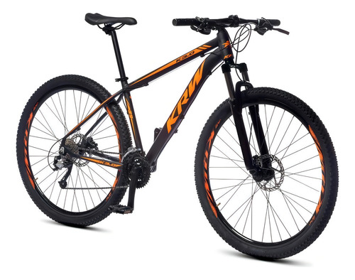 Bicicleta Aro 29 Krw Alum 24 Vel Freio A Disco Hidráulico R2 Cor Preto/laranja Fosco