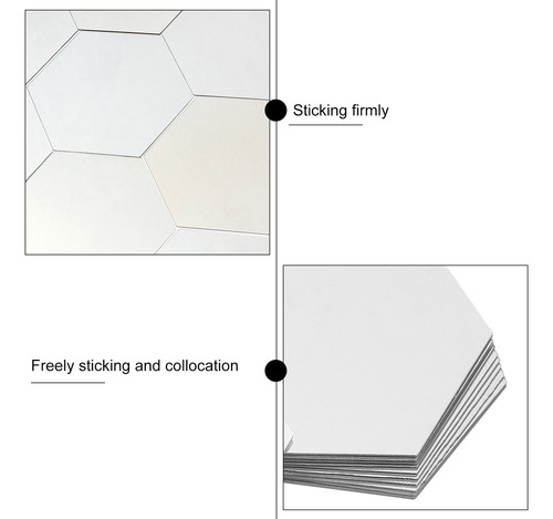 Adhesivos Hexagonales Para Pared Con Efecto Espejo, 36 Unida