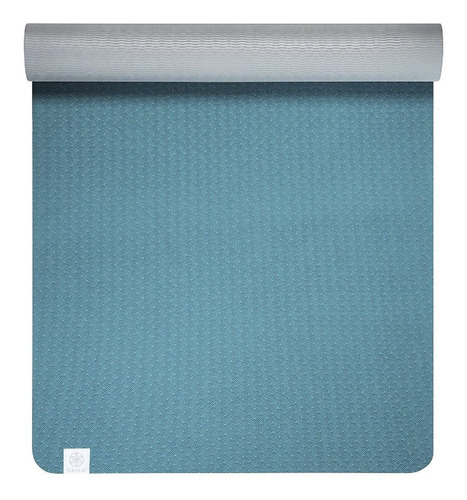 Tapete Yoga Gaiam Performance Mat Pvc Reversible 2 Texturas Color Azul Gris