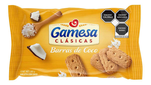 Galletas Gamesa Barra De Coco 365g