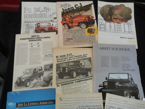 Lote Publicidad Willys Cj Rangler Jeep No Revista Folleto 