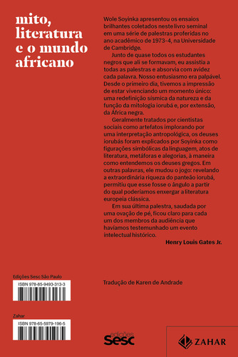 Mito, Literatura E O Mundo Africano, De Wole Soyinka. Editorial Zahar, Capa Mole, Edição 1 Em Português, 2024