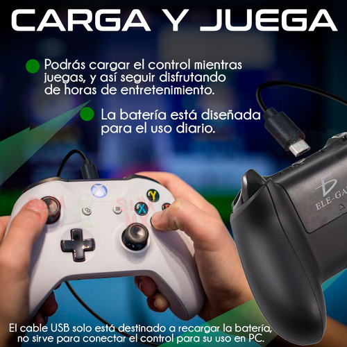 Kit Carga Y Juega Para Control Xbox One Cable Y Batería Tapa