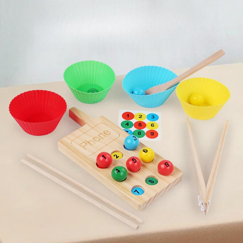 Bolas De Arcoíris En Tazas, Juego De Mesa Con Clavija De