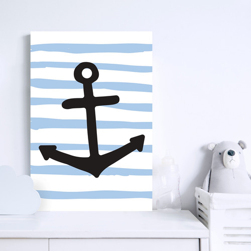 Imagem 2 de 3 de Placa Decorativa Ancora Oceano 20x30cm