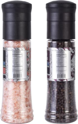 Sal De Grano Granos De Pimienta Negra Entera Soeos, 6,7 Oz (
