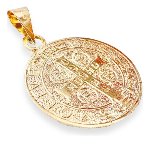 Medalla San Benito Oro Amarillo 2.2 Cm De Oro 10k - Hestia