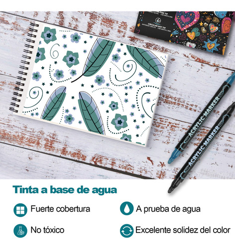 Kit De 120 Colores Plumones Acrilico Punta Plumones