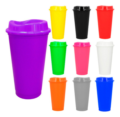 60 Pzs Vaso Cafeteroc/tapa A Presión Plástico Personalizado