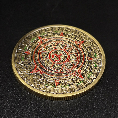 Imagen 7 de 12 de Moneda De Bronce Maya Pirámide Maya Medallón Conmemorativo