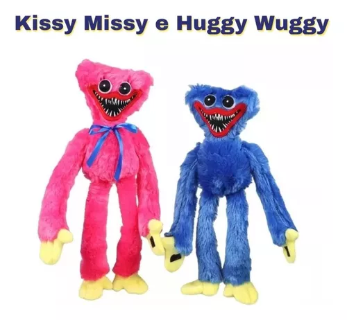 Pelúcia Kissy Missy :Huggy Wuggy Rosa Poppy Playtime Pequeno 40 cm