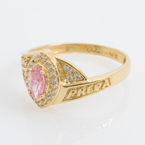 Anillo De Graduación Varios Modelos Prepa Secundaria Oro 10k Marquis Prepa Piedra Rosa 5.5