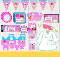 Comprar Kit Imprimible Fiesta De Spa Party Candy Bar Invitaciones