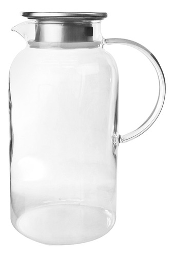 Jarra De Vidro Com Tampa De Inox 1,8 Litros Cor Transparente
