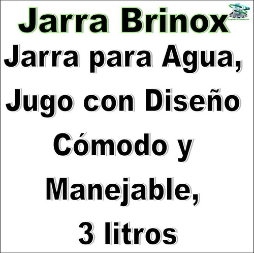 Imagen 6 de 9 de Jarra De Agua Acero Inoxidable Brinox 3 Litros Cocina Ksa
