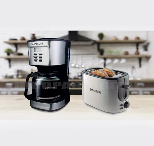 Combo Desayuno Premium Smartlife Tostadora Cafetera Digital