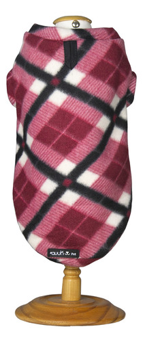 Agasalho De Inverno Soft Xadrez Vermelho Tamanho Gg Para Cachorro Até 11kg