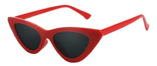 Óculos Sol Feminino Cat Eye Luxo Preto/vermelho Retro