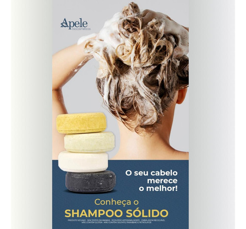 Linha H Shampoo Sólido 70g Natural Vegan Sem Glúten Da Apele