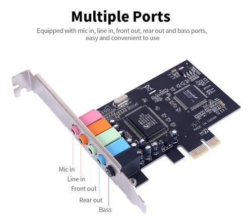 Tarjeta De Sonido Pci-e Cmi8738 De 5.1 Canales Con Sonido En
