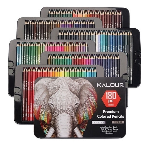 Set 180 Lapices Colore Arte Profesional Dibujo Caja Metálica