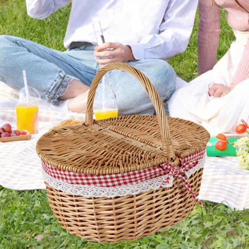 Cesta De Vime Para , Armazenamento De Grande Vermelho Branco