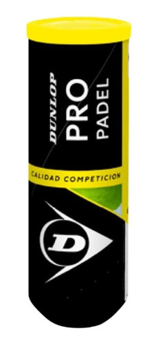 Pelotas Dunlop Pro Padel X3 Amarillo Limon Negro