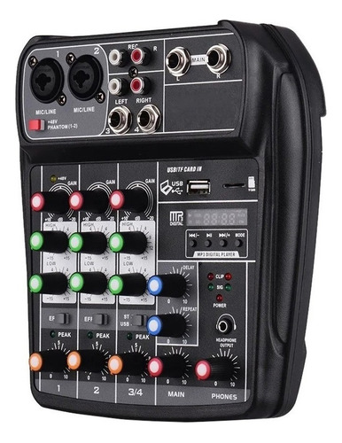 Mezclador De Audio Compacto Ai-4 Para Consola Mp3 Bt