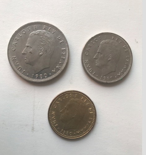 Monedas Españolas -25, 5 Y 1 Peseta 1980 - Mundial España 82 (Usado)