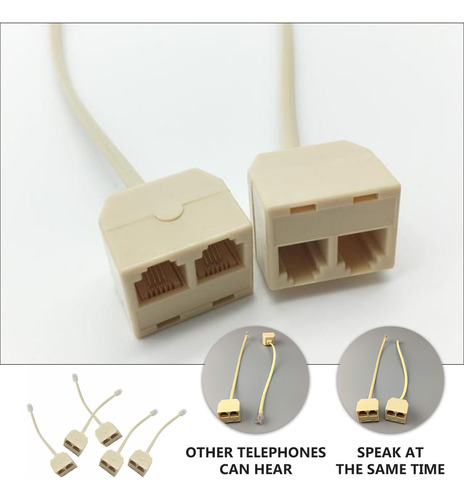 Adaptador De Enchufe Rj11 De 5 Piezas, Adaptador De Enchufe
