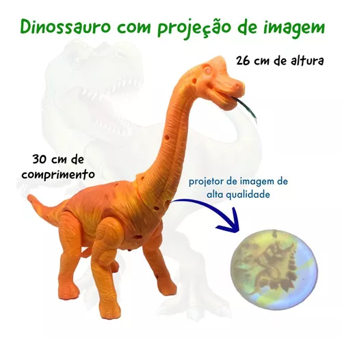 Dinossauro com som, luz, projeção e bota ovo