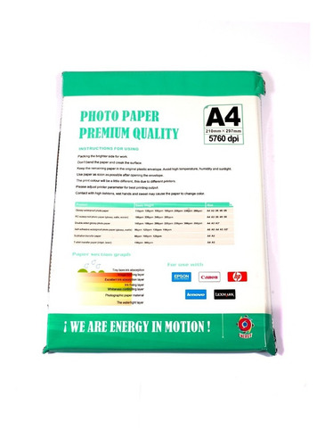 Imagen 2 de 5 de Papel Adhesivo Glossy A4 135 Grs 400 Hojas Envío Gratis