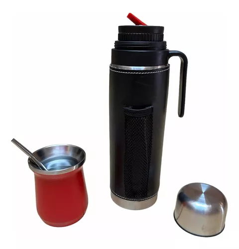 Termo Acero Inoxidable Con Manija Y Pico Mas Mate Y Bombilla