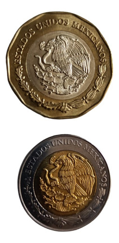 Monedas De 20 Y 5 Pesos De Emiliano Zapata Impecables