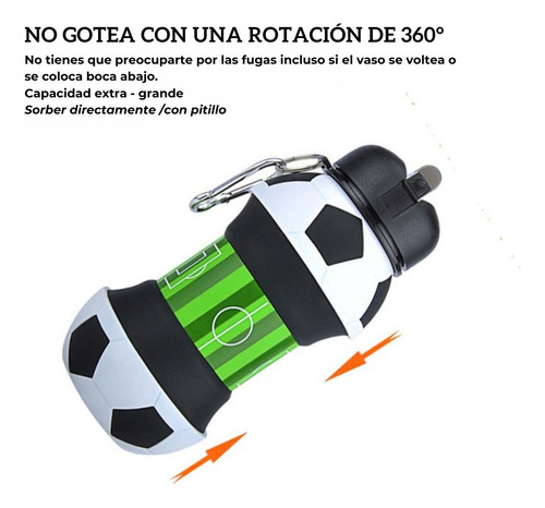 Botella Plegable De Silicona Para Fútbol Portátil Y Antiderr Blanco Fútbol