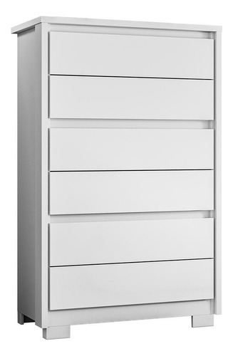 Cômoda Unno 6 Gavetas - Móveis Albatroz Cor Branco