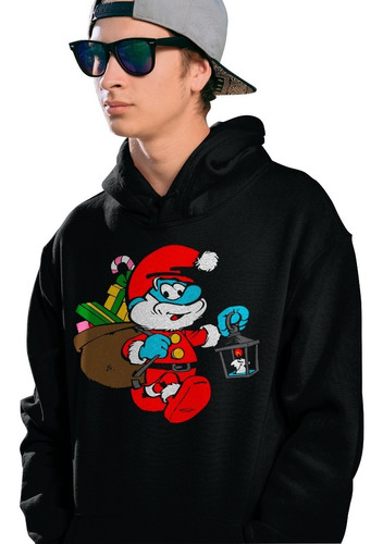 Sudadera Unisex  Navideña Los Pitufos  Retro Caricatura Nvd