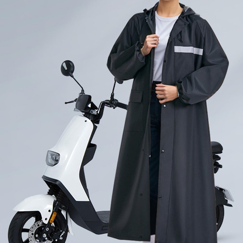 Abrigo Impermeable Con Capucha De Manga Larga Para Negro Sg
