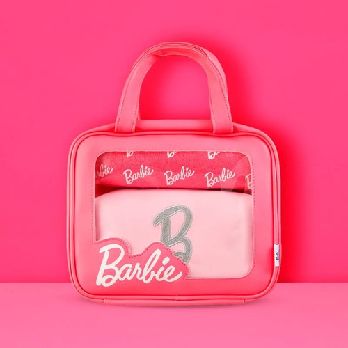 Barbie Set Bolsos De Viaje Neceser Maquillaje Estuches Rosa Chicle Lisa