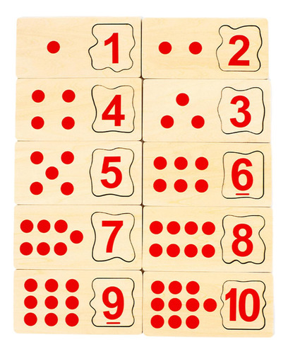 10x Bloques De Conteo De Madera Juguetes