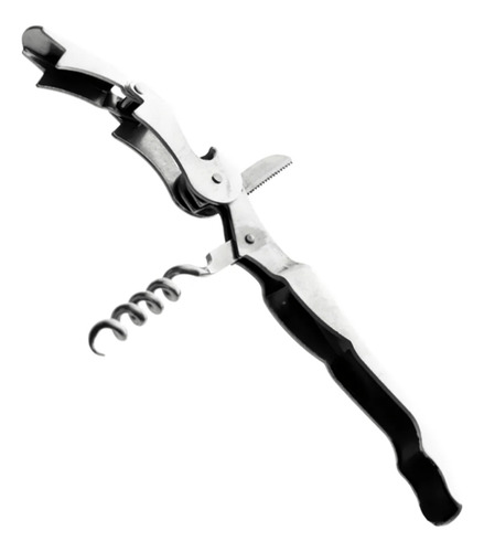 Saca-rolhas De Aço Inox Com Cortador 2 Estágios Profissional