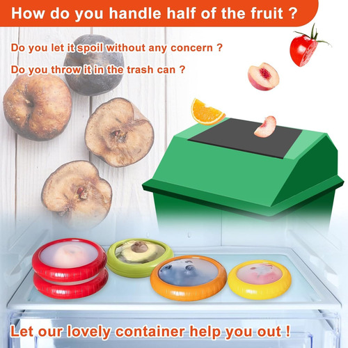 Paquete De 4 Cajas De Almacenamiento De Frutas De Silicona,