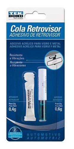 Cola ADESIVO ACRILICO COLA PARA ESPELHO RETROVISOR AUTOMOTIVO Tekbond ADESIVO ACRILICO COLA PARA ESPELHO RETROVISOR AUTOMOTIVO TEK BOND DOSE UNICA 1 GRAMA RESISTENTE A VIBRAÇÕES