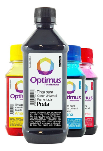 Kit Tinta Para Canon Ts3110 Preta 500ml + Coloridas 100ml